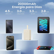 UGREEN 20000mAh 22.5W Power Bank Portable Battery with Built-in USB C Cable