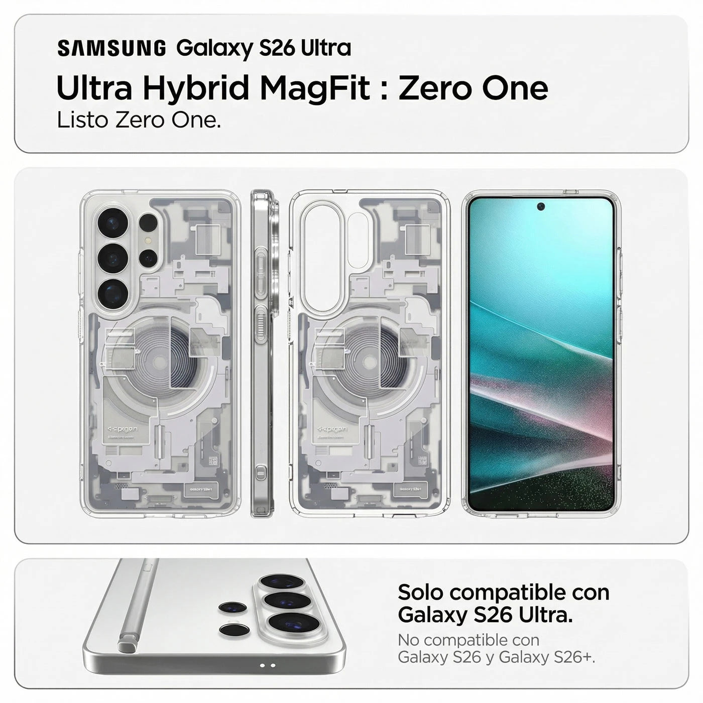 Case Spigen Ultra Hybrid Zero One Mag Fit Galaxy S26 Ultra (MagSafe) Qi2 - White