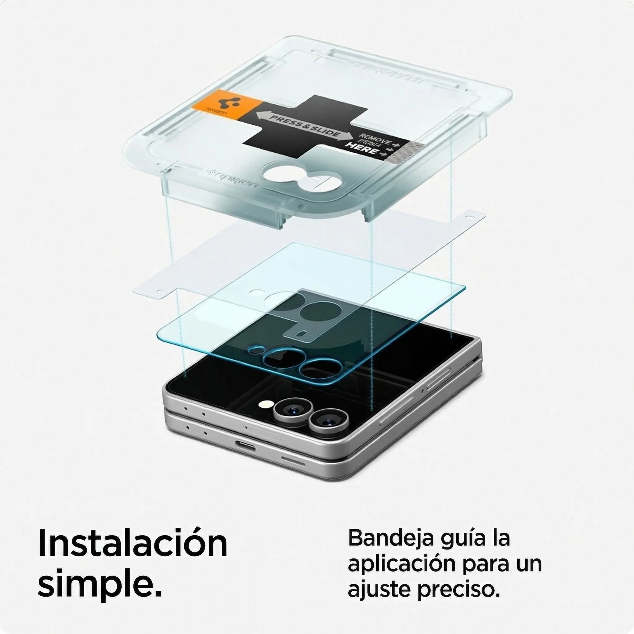 Protector de pantalla Spigen EZ FIT GLAS.tR Galaxy Z Flip 7 (2 UND)