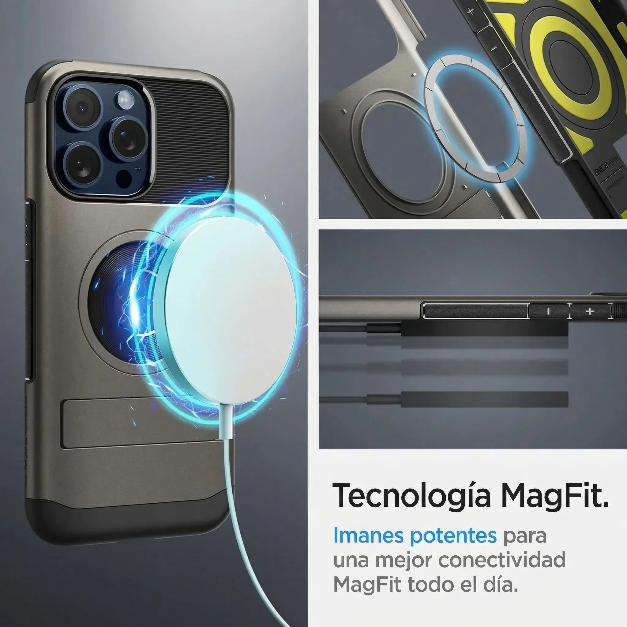 Case Spigen Slim Armor iPhone 15 Pro (MagSafe) - Gunmental