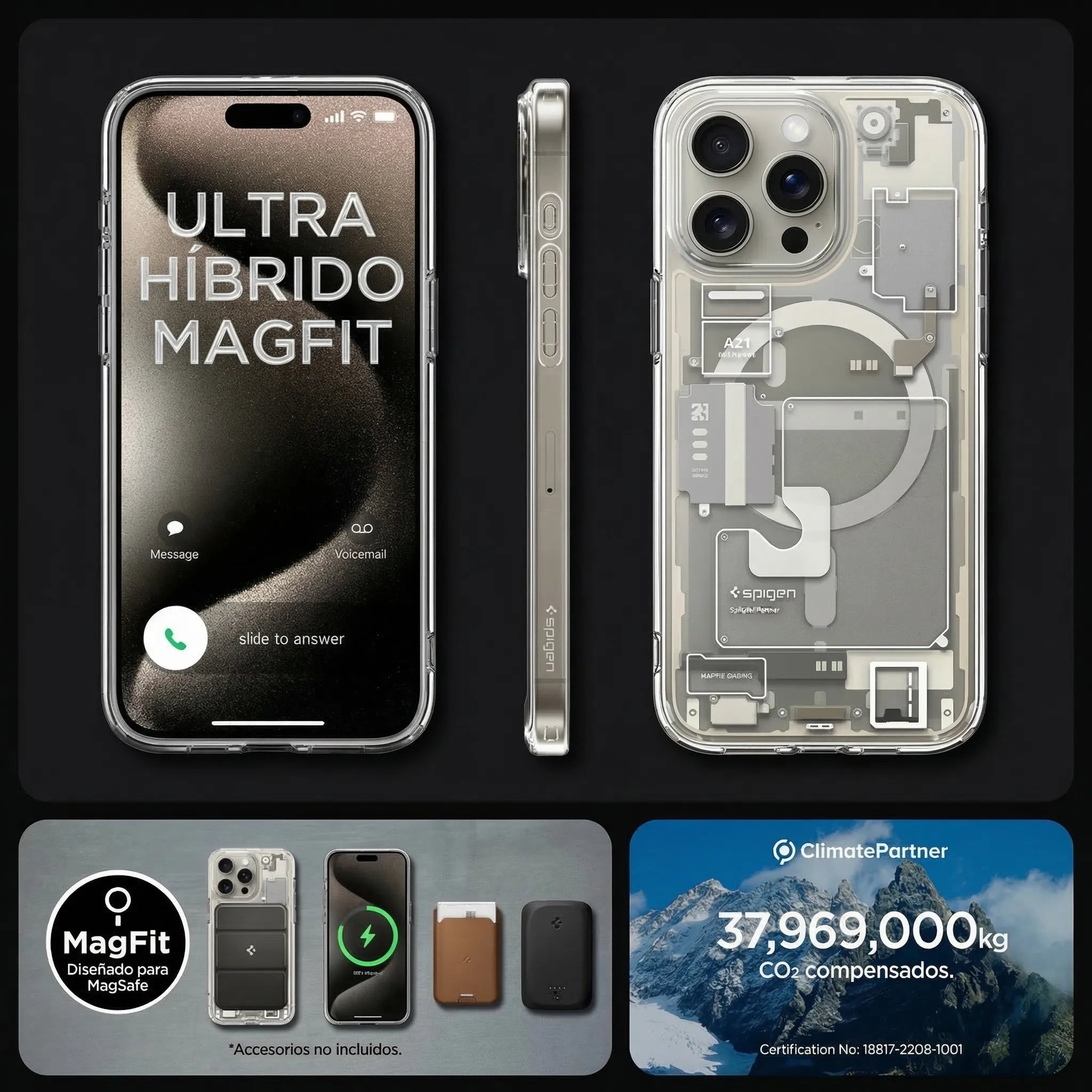 Case Spigen Ultra Hybrid Zero One Titanium iPhone 15 Pro Max (MagSafe)