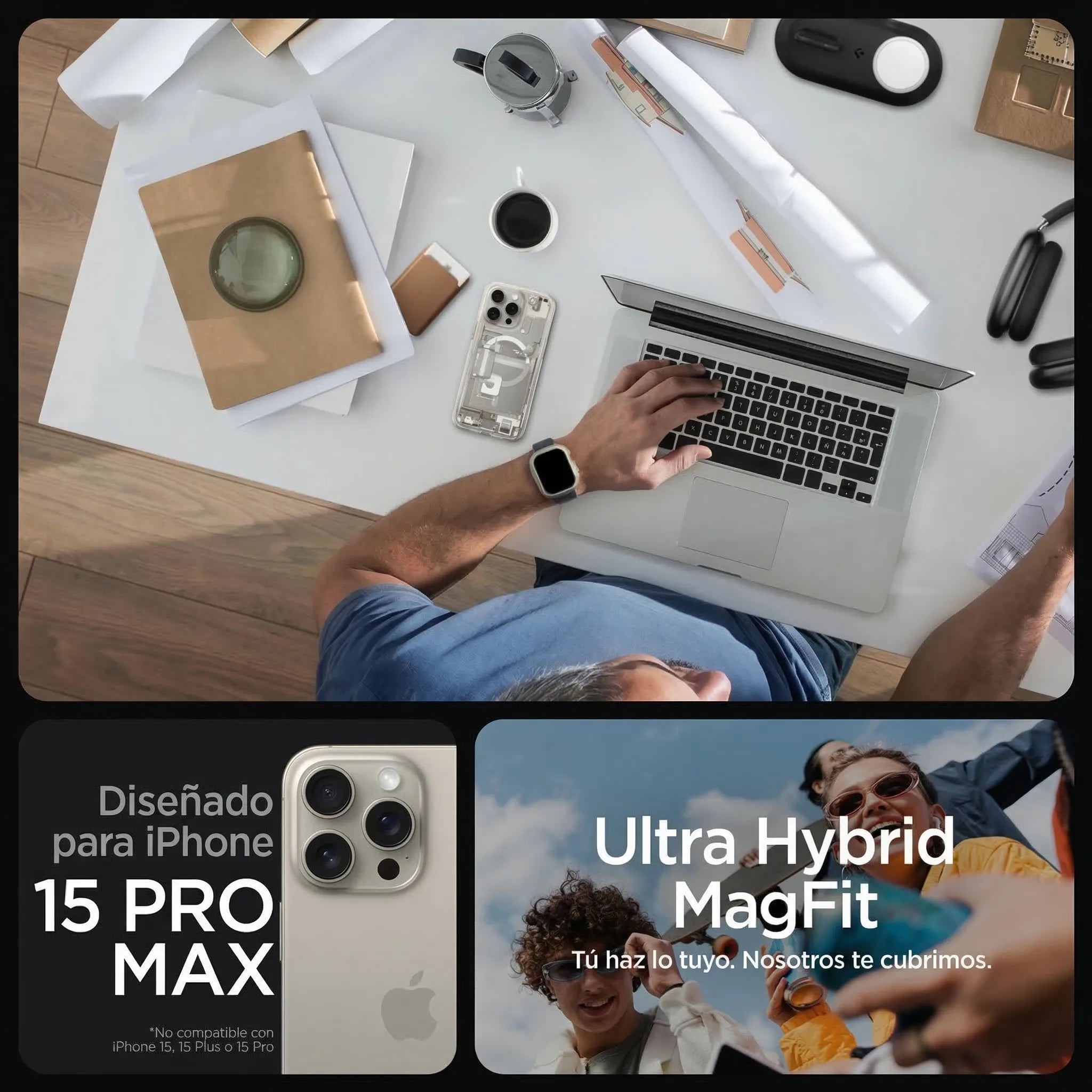 Case Spigen Ultra Hybrid Zero One Titanium iPhone 15 Pro Max (MagSafe)