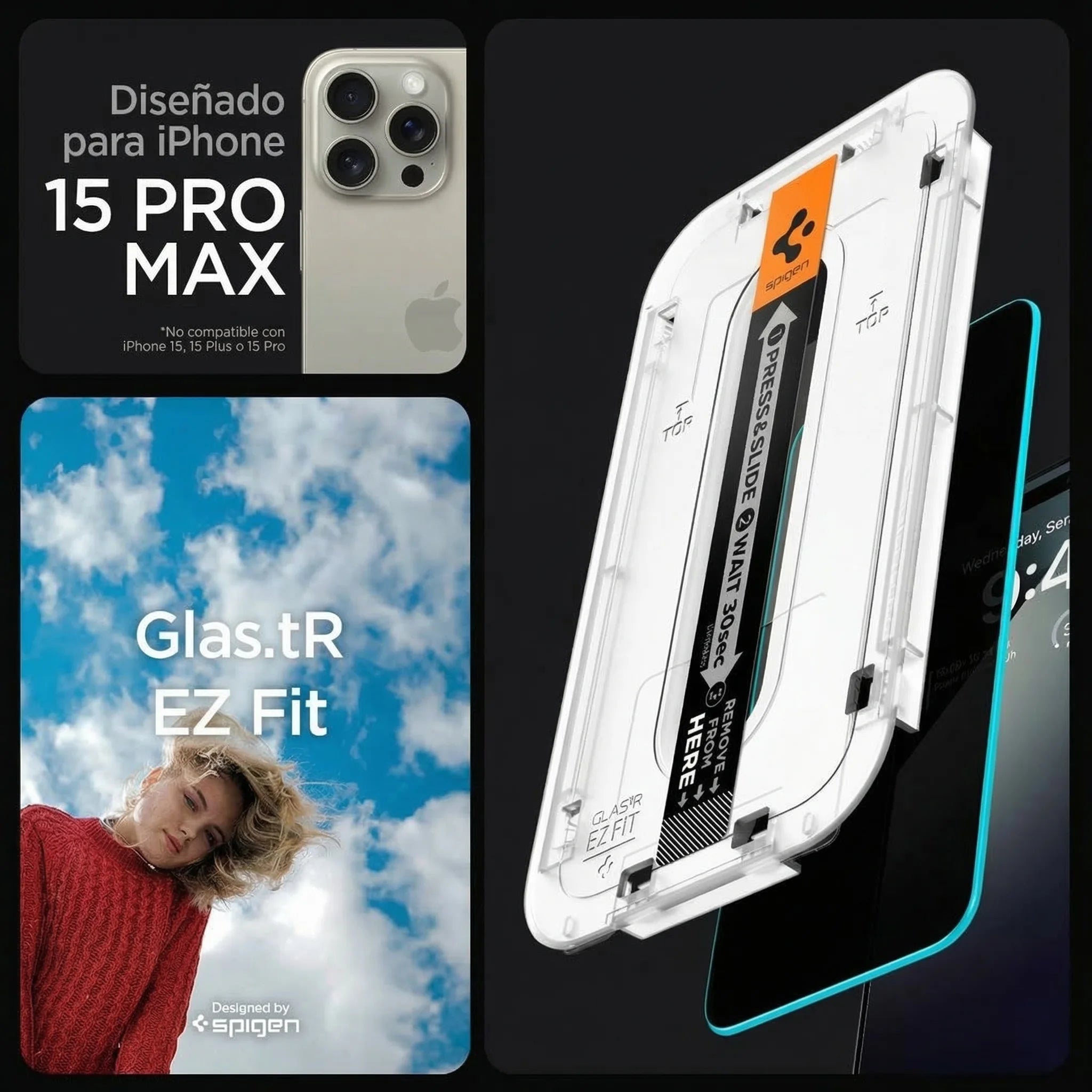 Spigen EZ FIT GLAS.tR Privacy iPhone 15 Pro Max (2 UND)