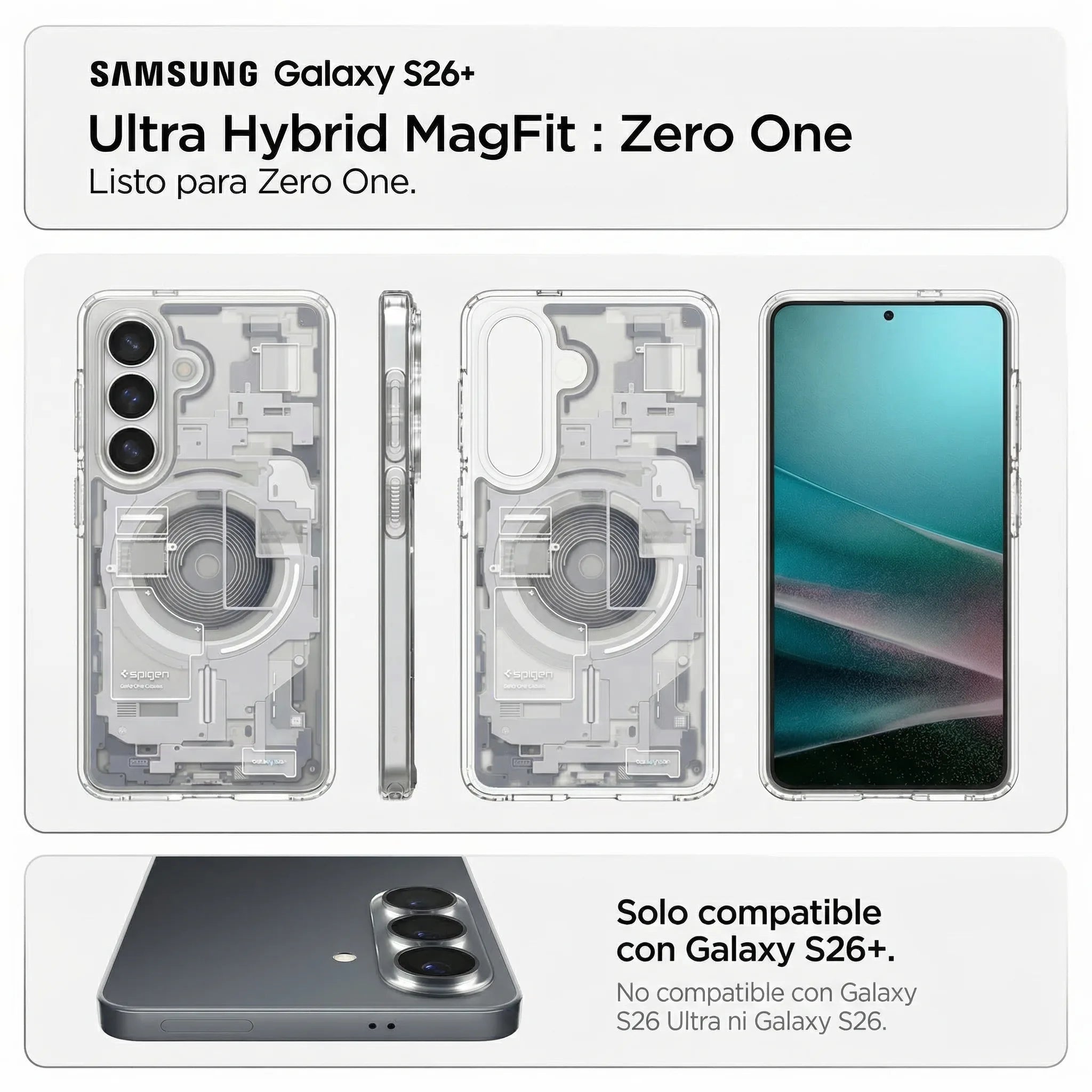 Case Spigen Ultra Hybrid Zero One Mag Fit Galaxy S26 Plus (MagSafe) Qi2 - White