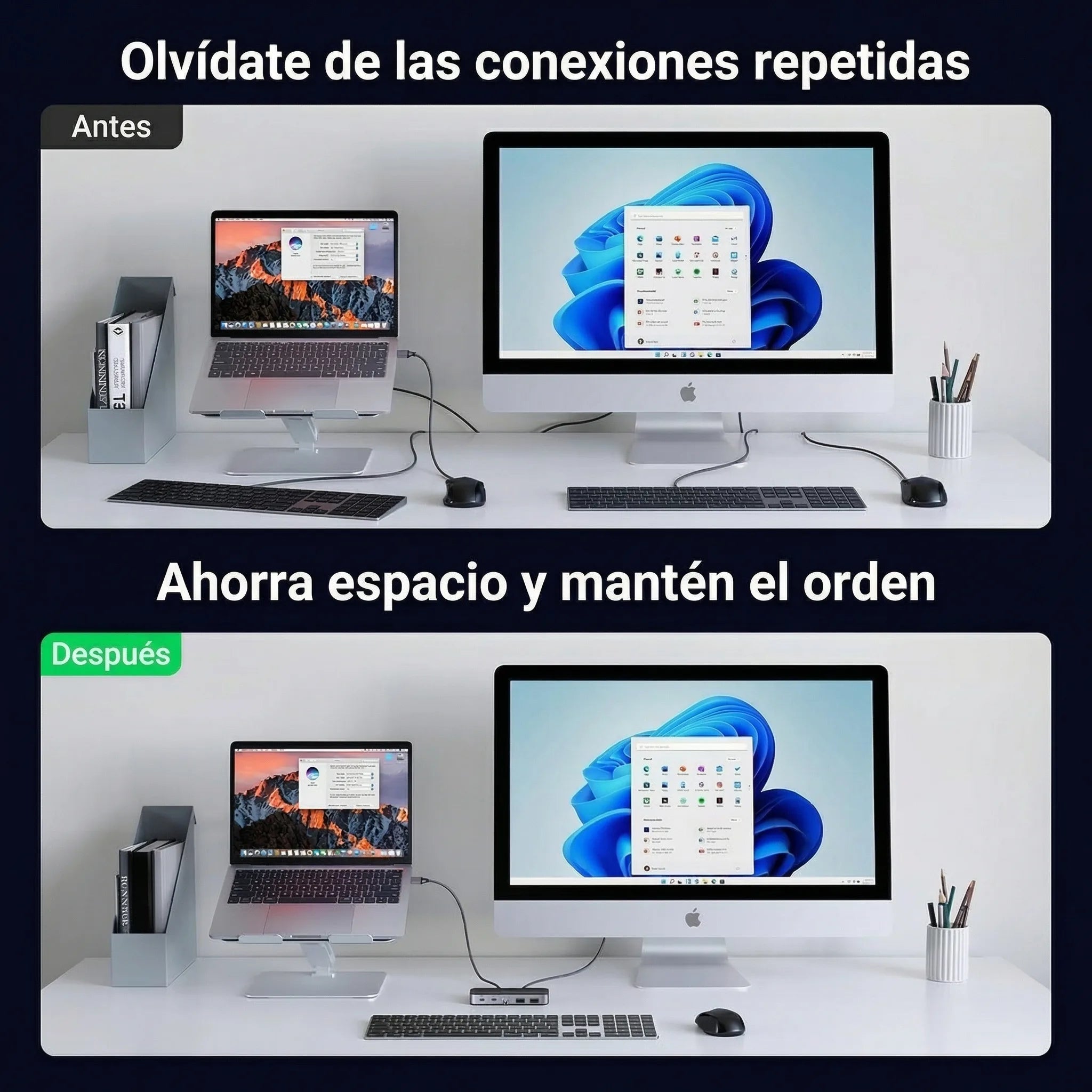 Conmutador Usb-C Ugreen Cm687 (25098) 2 Computadoras Comparten 4 Puertos, Para Pc Laptop Teclado Raton Webcam Usb-Microfono