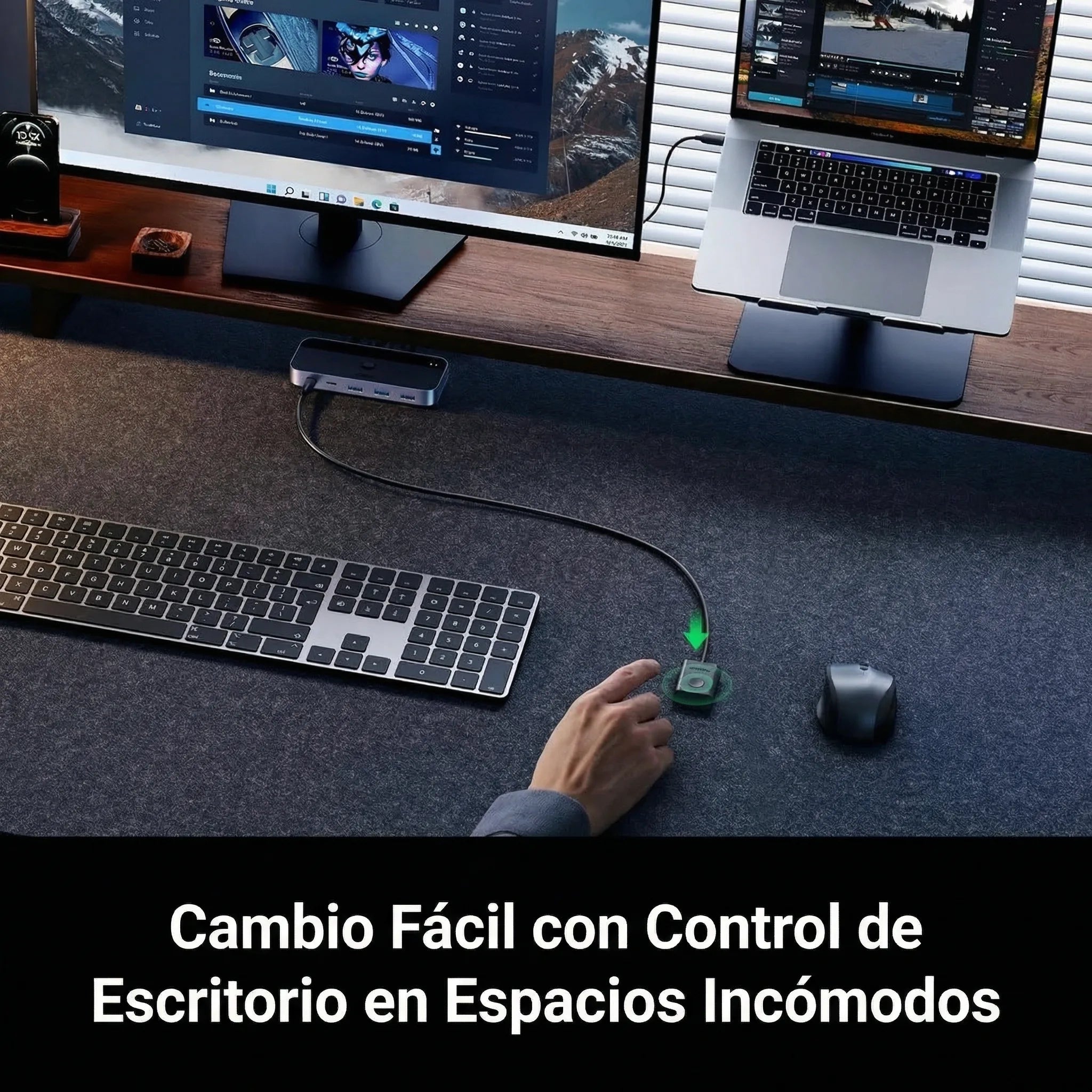 Conmutador Usb-C Ugreen Cm687 (25098) 2 Computadoras Comparten 4 Puertos, Para Pc Laptop Teclado Raton Webcam Usb-Microfono