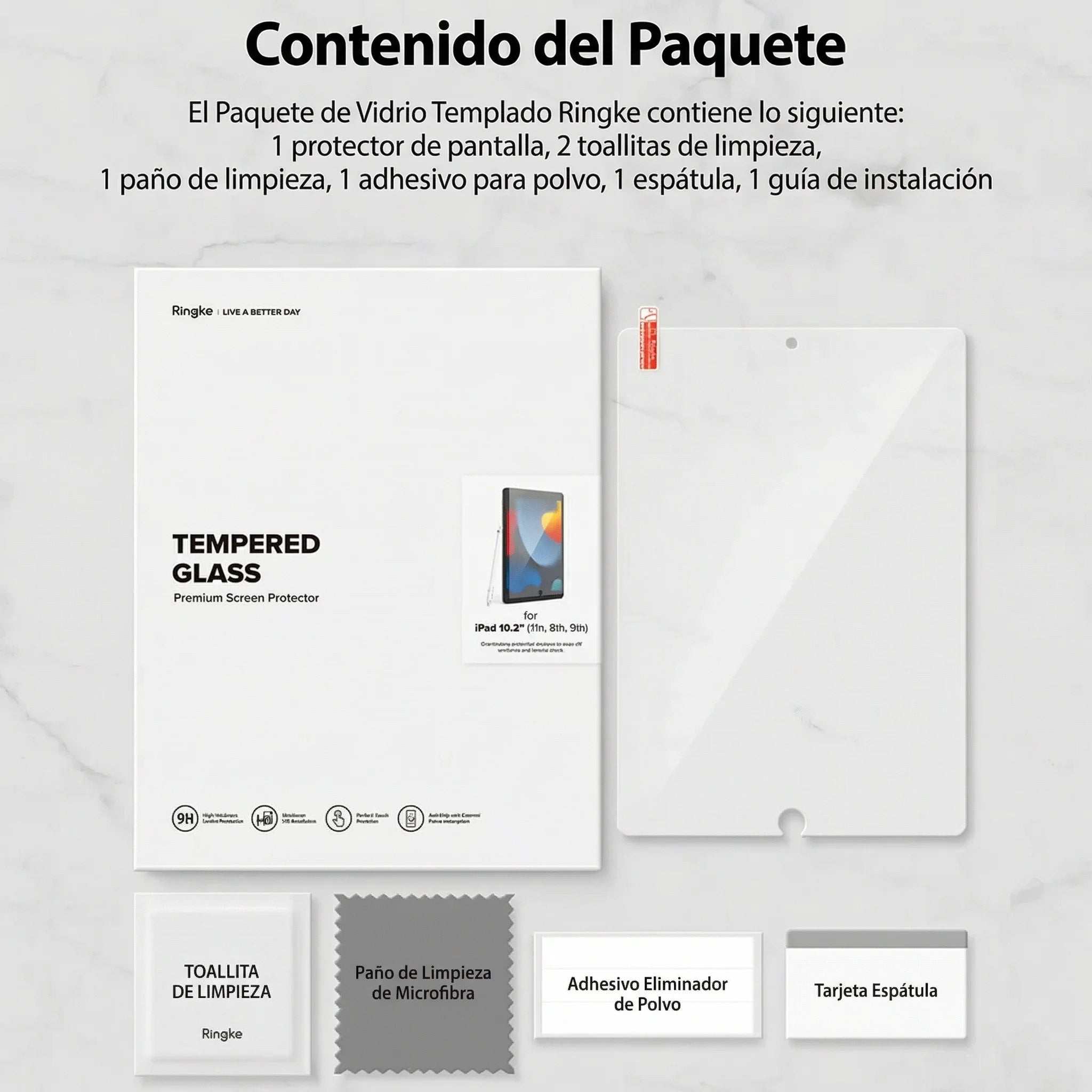 Protector de Pantalla Ringke ID Glass iPad 10.2" (7th, 8th, 9th Gen)