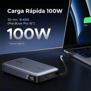UGREEN Nexode Power Bank, 20000mAh 145W Cargador portátil para portátil con cable USB-C integrado