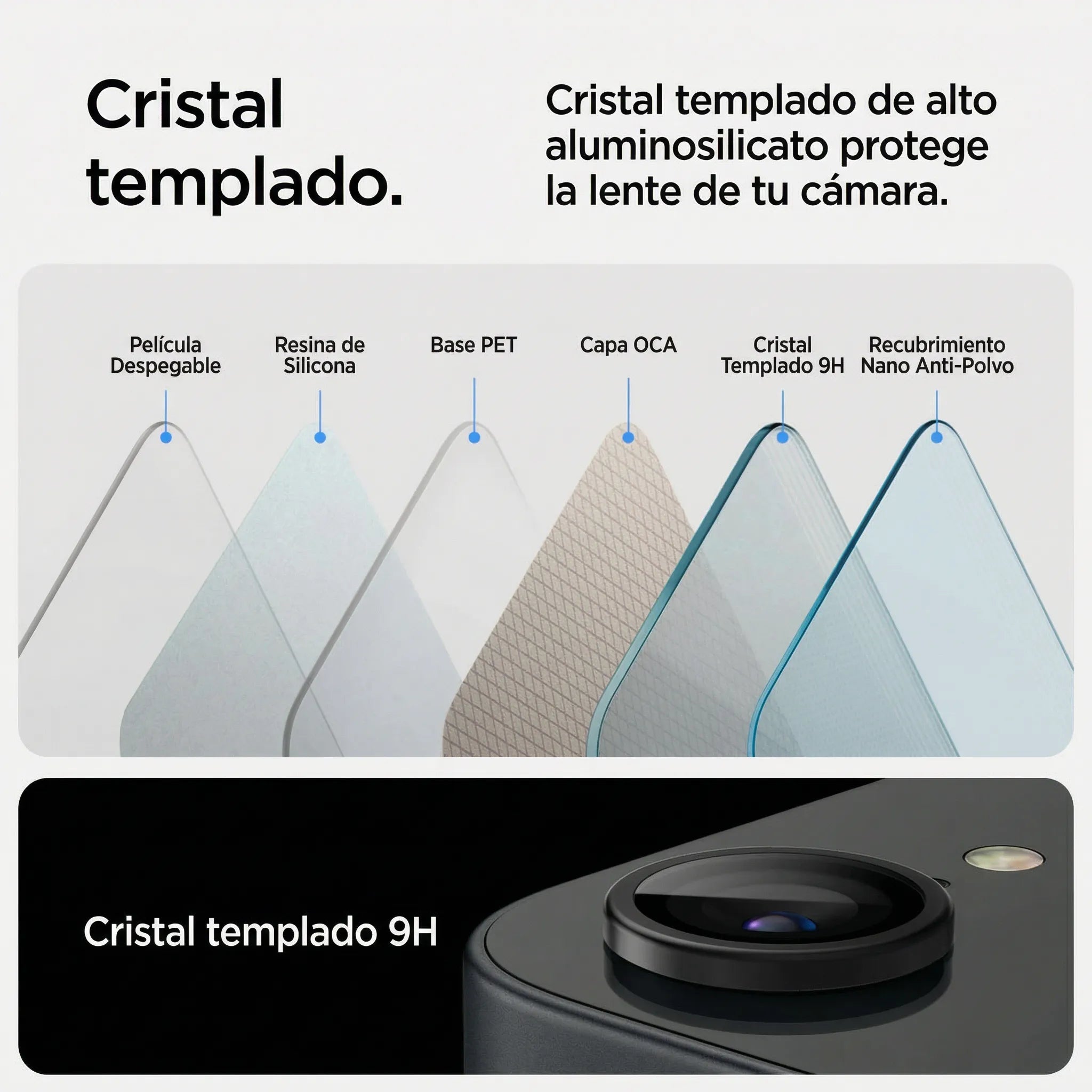 Protector de Cámara Spigen Optik Pro Ez Fit iPhone 17e / iPhone 16e (2 Pack)