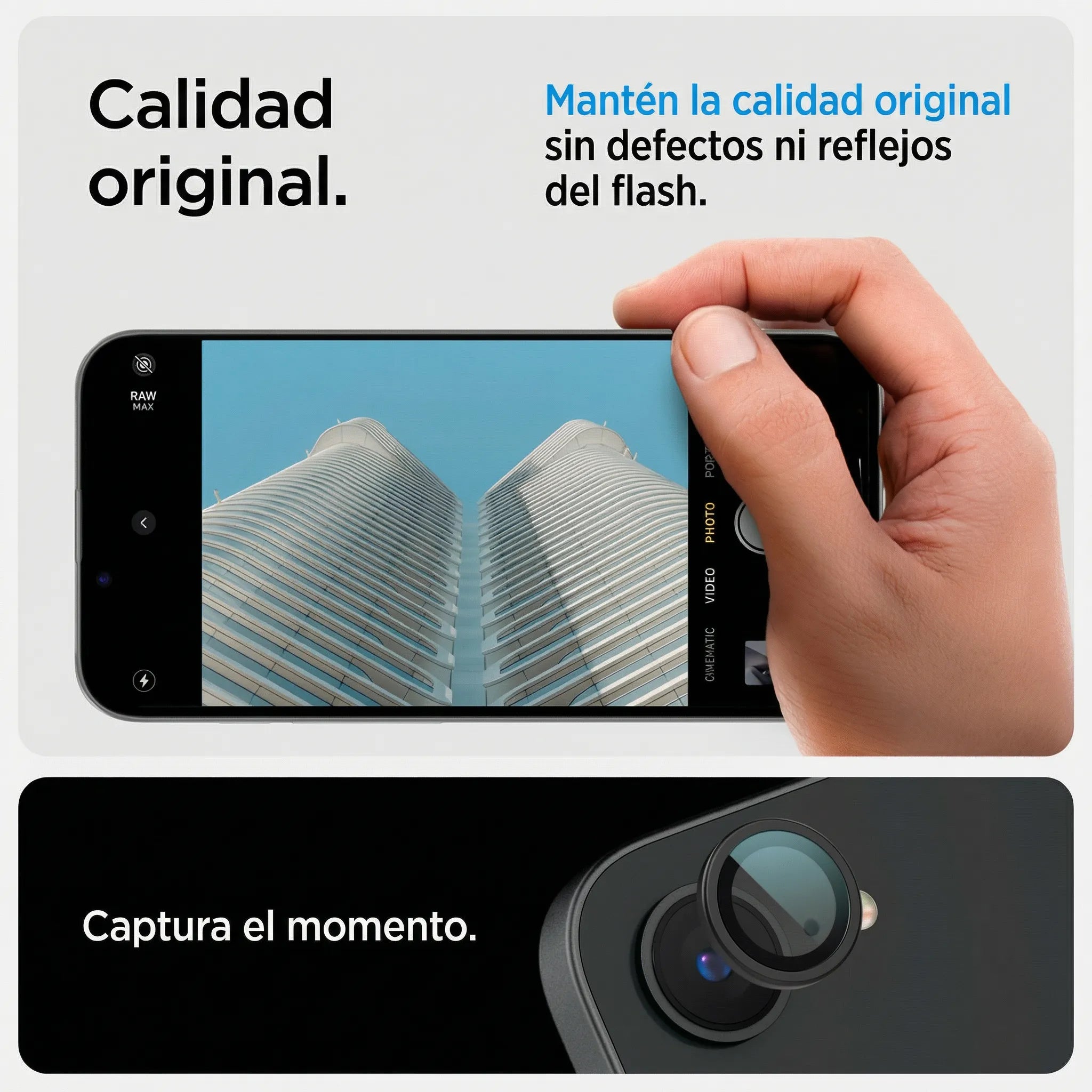 Protector de Cámara Spigen Optik Pro Ez Fit iPhone 17e / iPhone 16e (2 Pack)