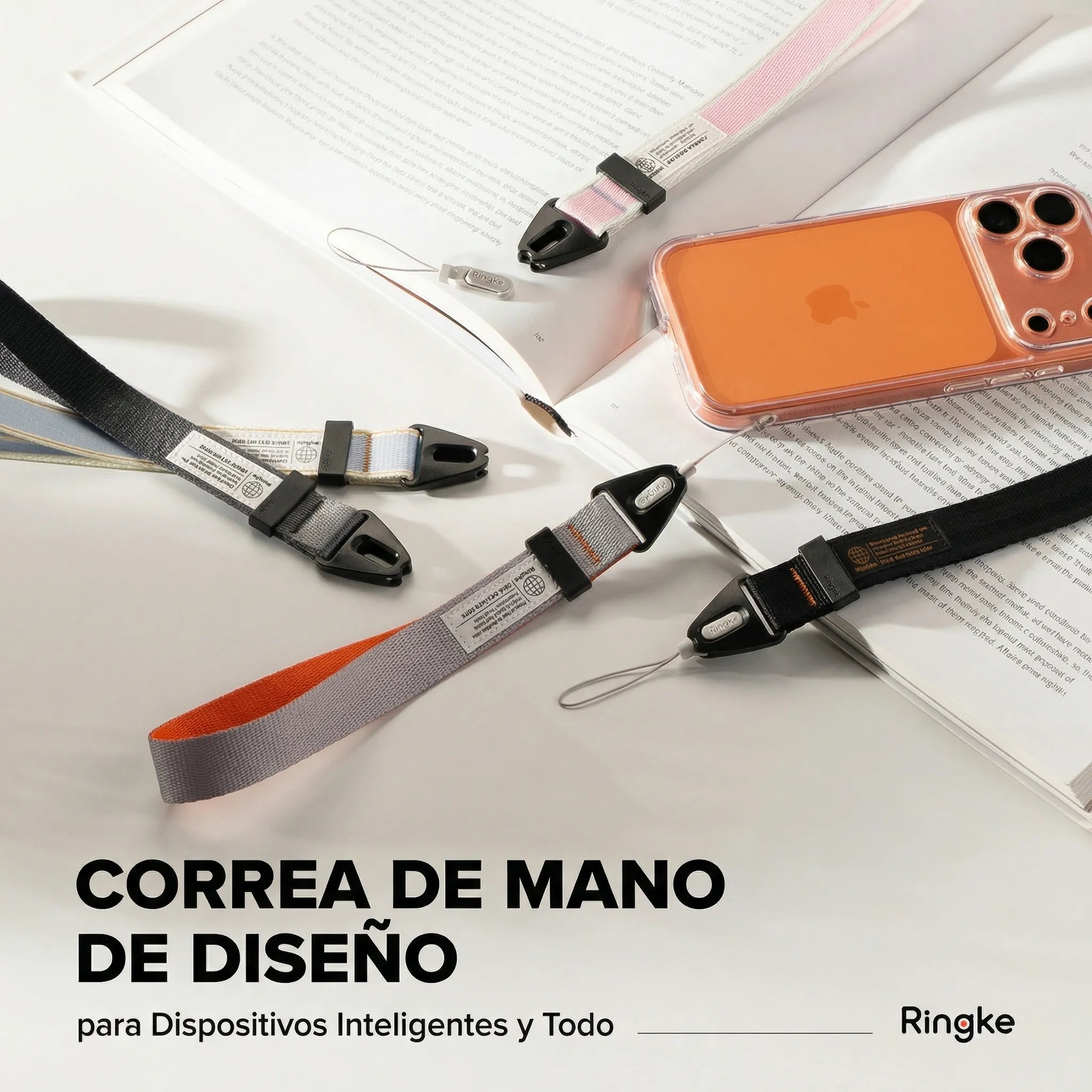 Correa Ringke Design Hand Strap - Stripe Pink