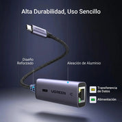 UGREEN Adaptador USB-C a Ethernet 2.5G RJ45 para Laptop y Tablet