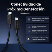 UGREEN Cable USB-C Thunderbolt 5 1M 240W - Para Carga y Video 16K