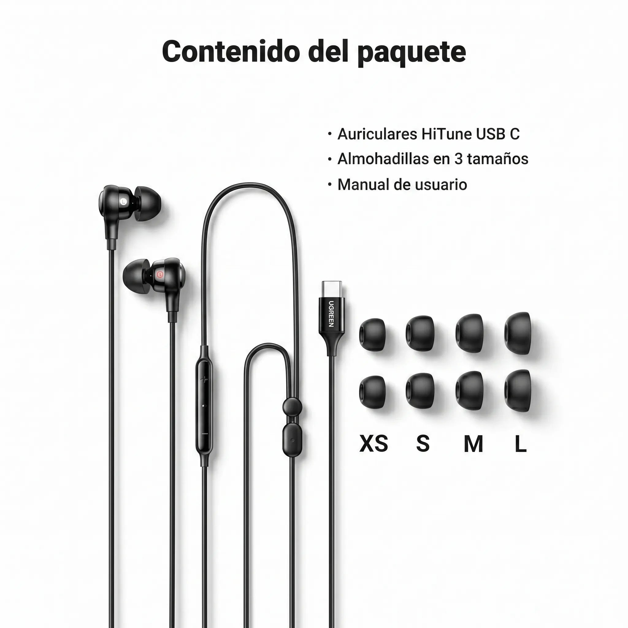 UGREEN Audífonos In-Ear USB-C EP103 Con Control y Micrófono