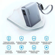 UGREEN Power Bank 10000mAh 33W Compacto Con Cable Integrado