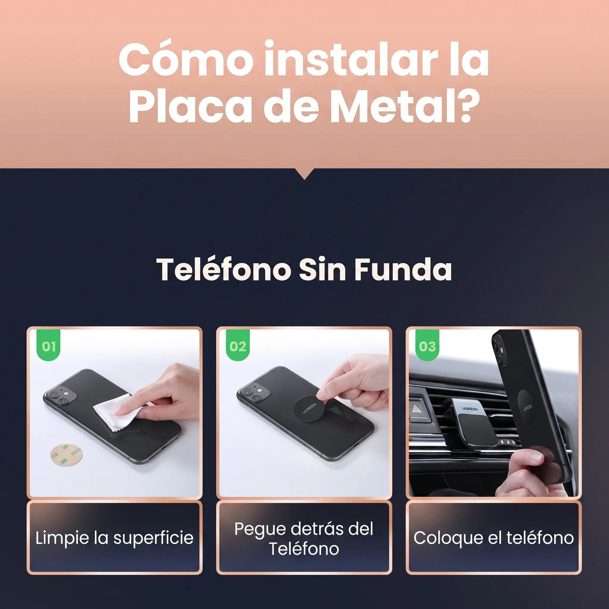 UGREEN Soporte Magnético Para Celular En Auto