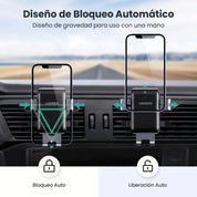 UGREEN Soporte Para Celular En Auto Con Bloqueo Por Gravedad y Giro 360°