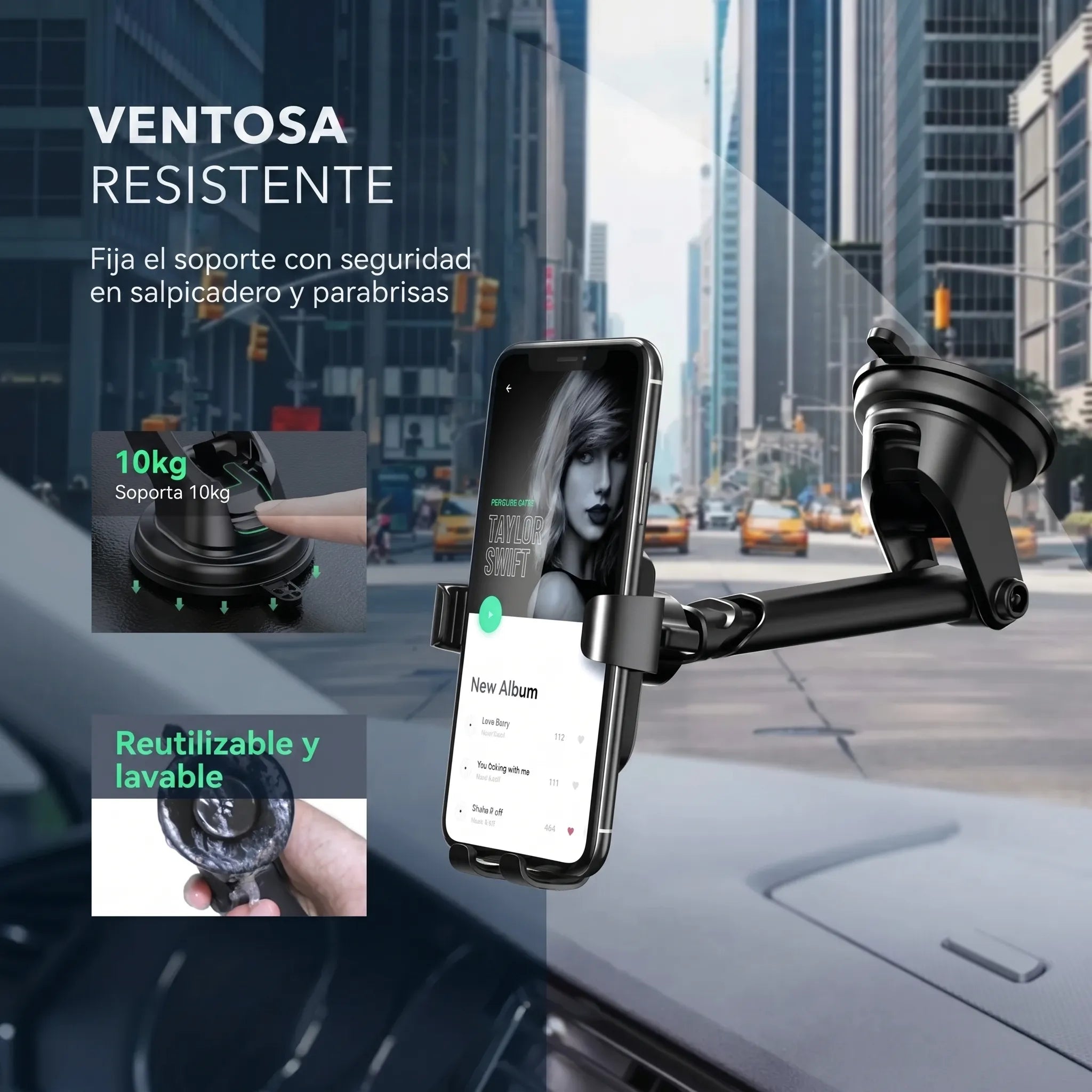UGREEN soporte para celular con ventosa y brazo extensible LP200
