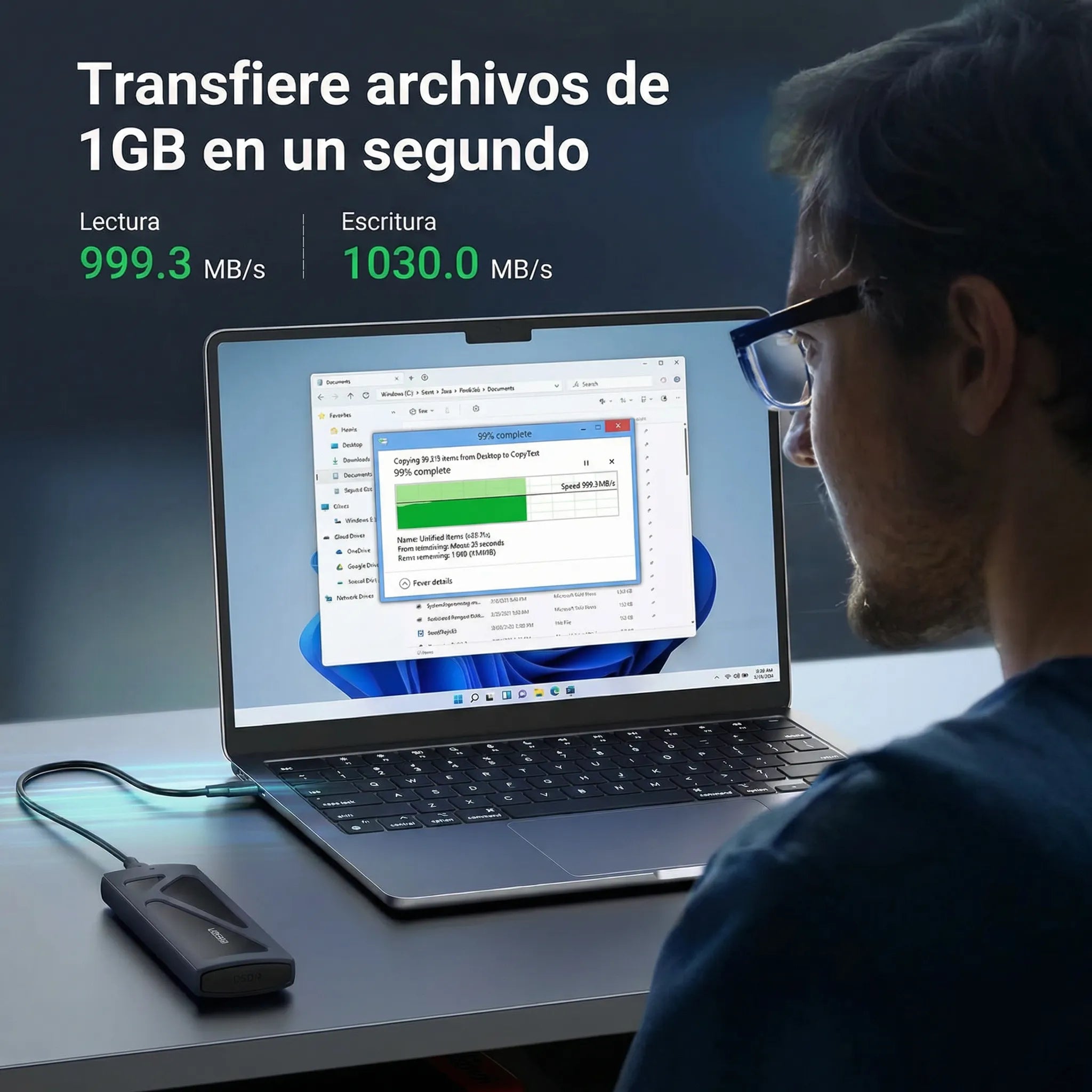 UGREEN carcasa SSD M.2 NVMe USB-C para discos externos