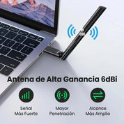 UGREEN adaptador USB Wi-Fi AC650 dual band de alta ganancia