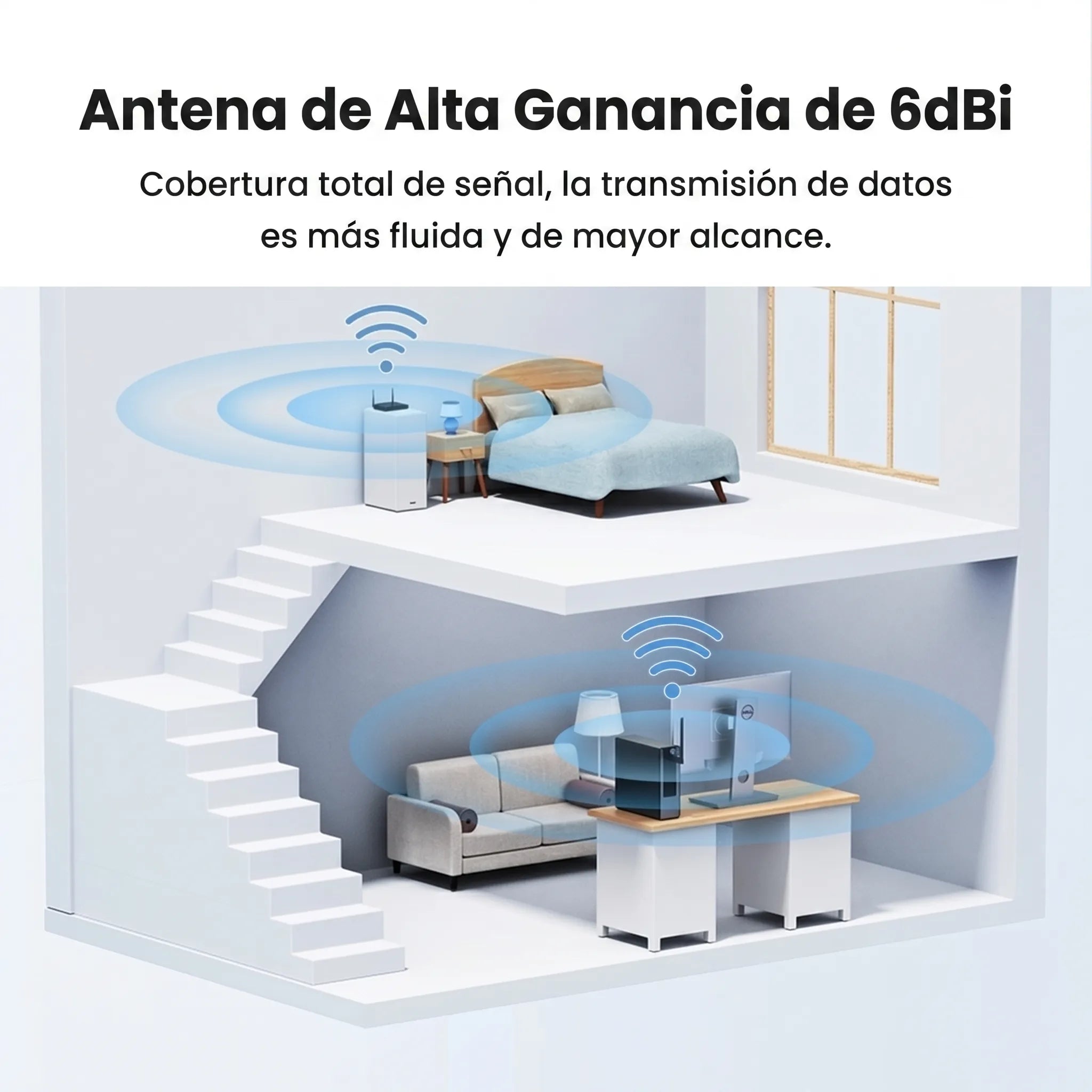 UGREEN adaptador USB Wi-Fi AC650 dual band de alta ganancia