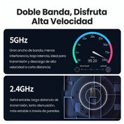UGREEN adaptador USB Wi-Fi AC650 dual band de alta ganancia