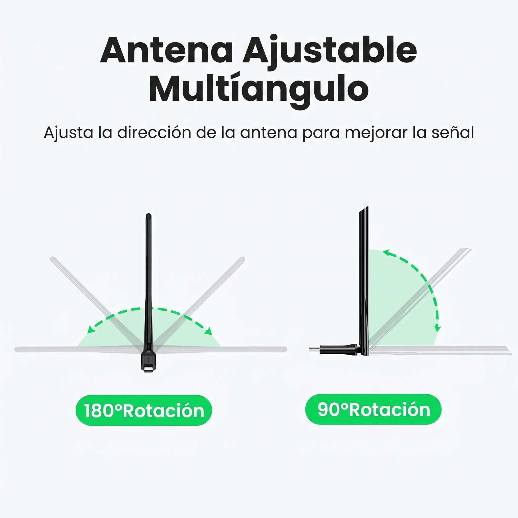 UGREEN adaptador USB Wi-Fi AC650 dual band de alta ganancia