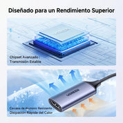 UGREEN capturadora HDMI a USB-A y USB-C para streaming y videollamadas