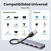 UGREEN hub USB 3.0 de 4 puertos 5Gbps con alimentación adicional