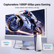 UGREEN capturadora HDMI a USB-A y USB-C 1080p 60Hz para streaming