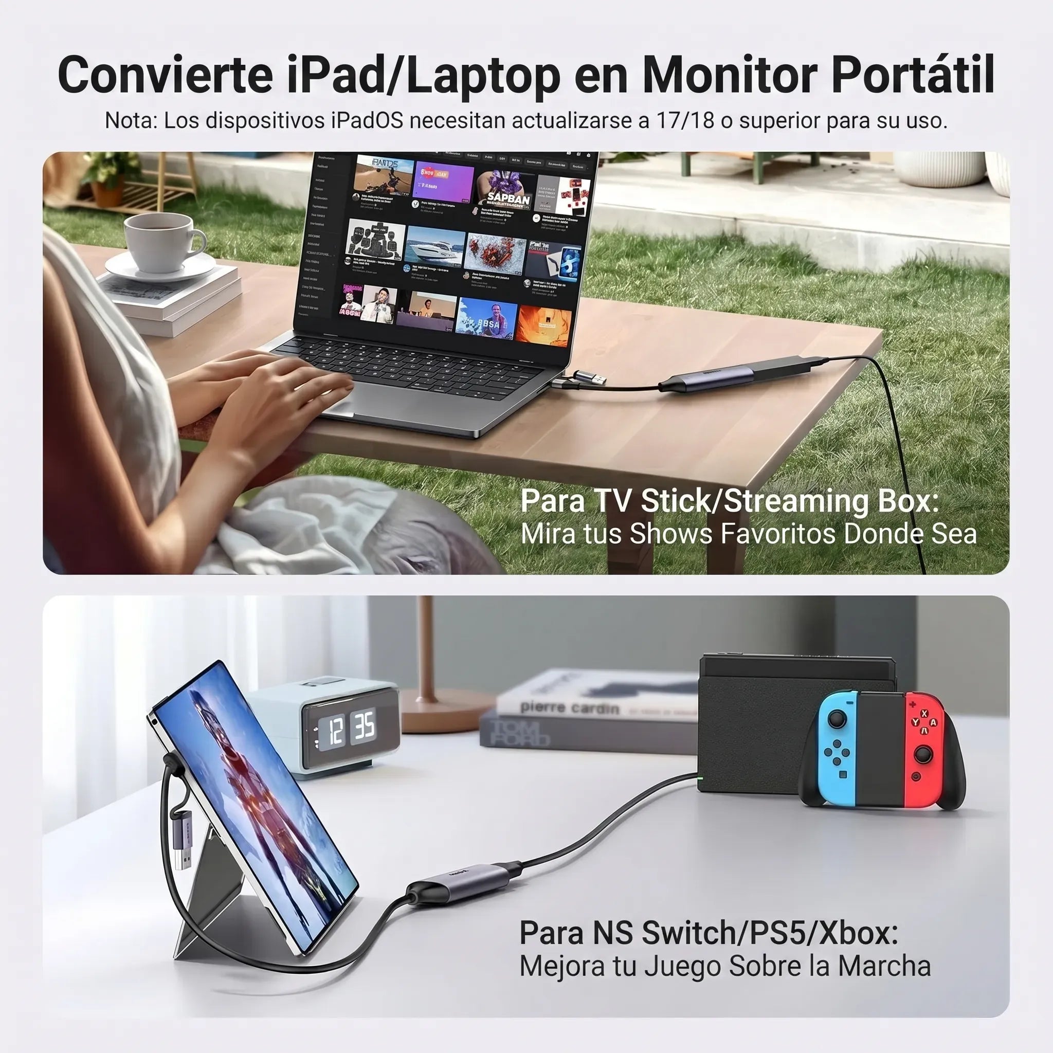 UGREEN capturadora HDMI a USB-A y USB-C 1080p 60Hz para streaming