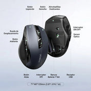 UGREEN mouse ergonómico inalámbrico con Bluetooth y 2.4G