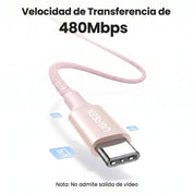 UGREEN cable USB-C a USB-C 2M 60W 3A carga rápida y datos - Pink