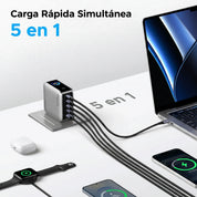 UGREEN Nexode Pro cargador GaN 100W con pantalla táctil y 5 puertos