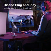 UGREEN micrófono USB para streaming y gaming con RGB CM769