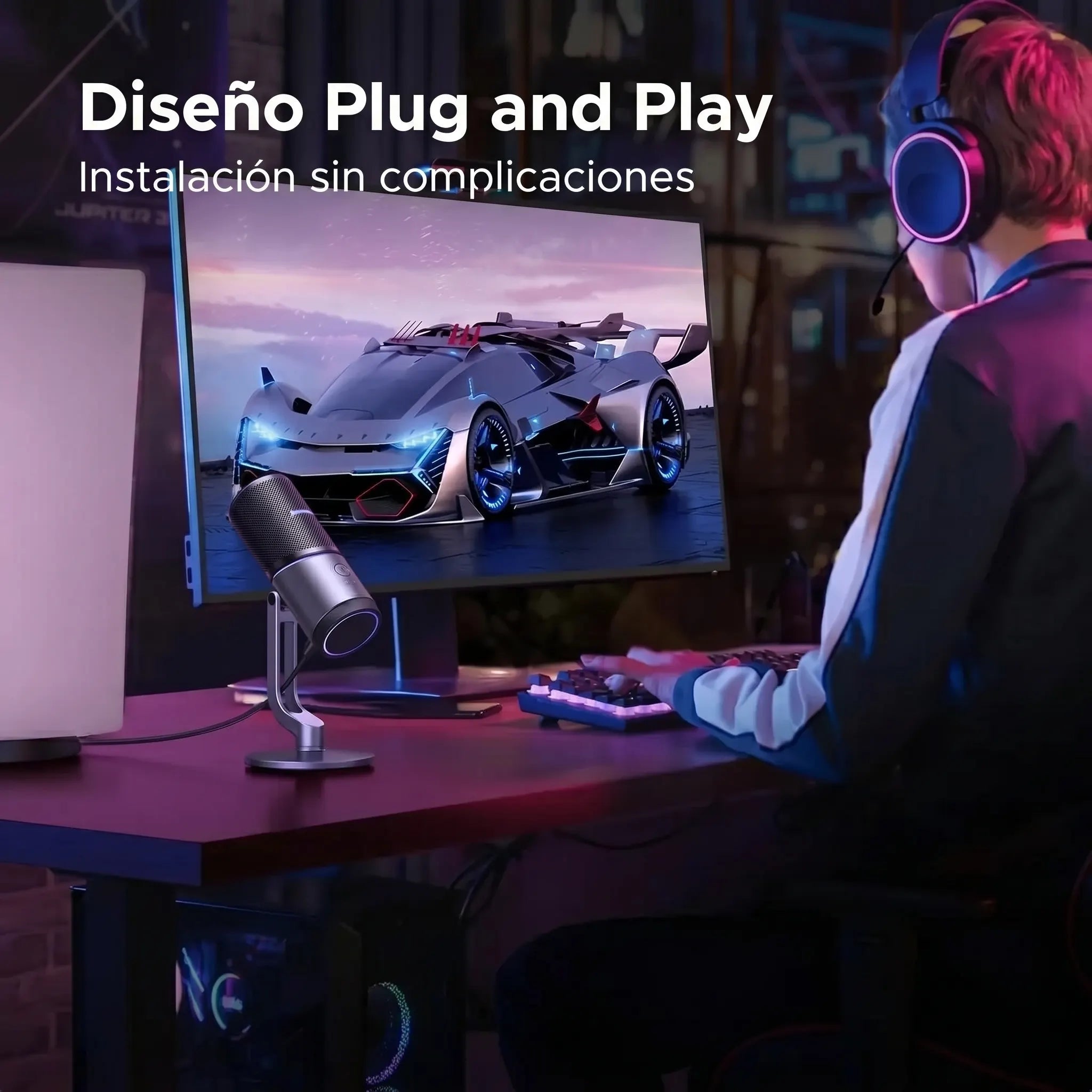 UGREEN micrófono USB para streaming y gaming con RGB CM769