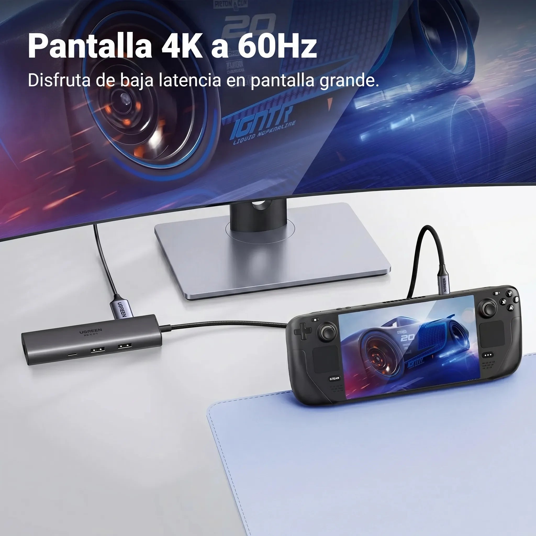 UGREEN hub USB-C 6 en 1 con HDMI 4K, LAN RJ45 y PD