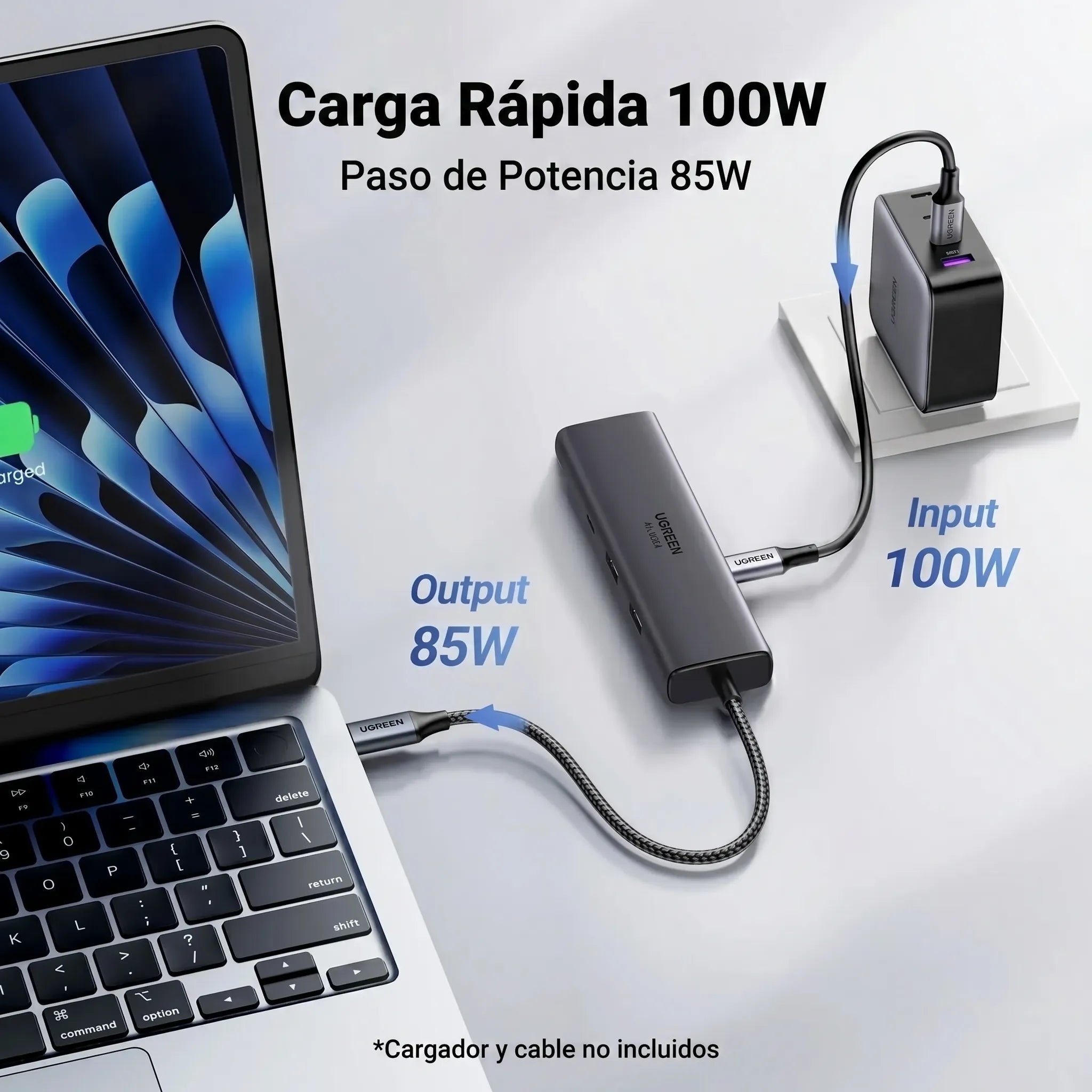 UGREEN hub USB-C 6 en 1 con HDMI 4K, LAN RJ45 y PD