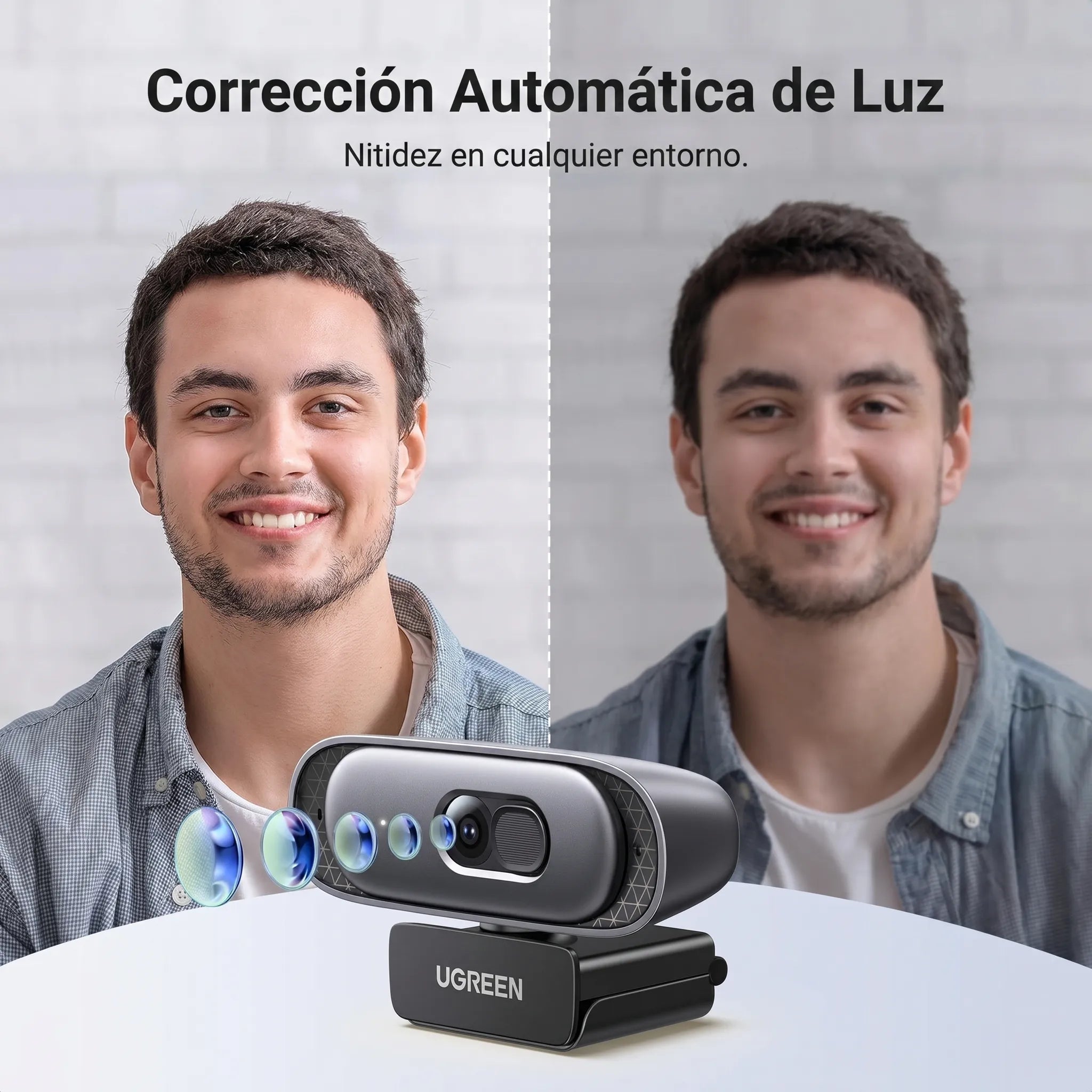UGREEN webcam 2K 30FPS con micrófono para videollamadas y streaming