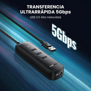 UGREEN hub USB 4 en 1 con 4 puertos USB-A 3.0 1M 5Gbps