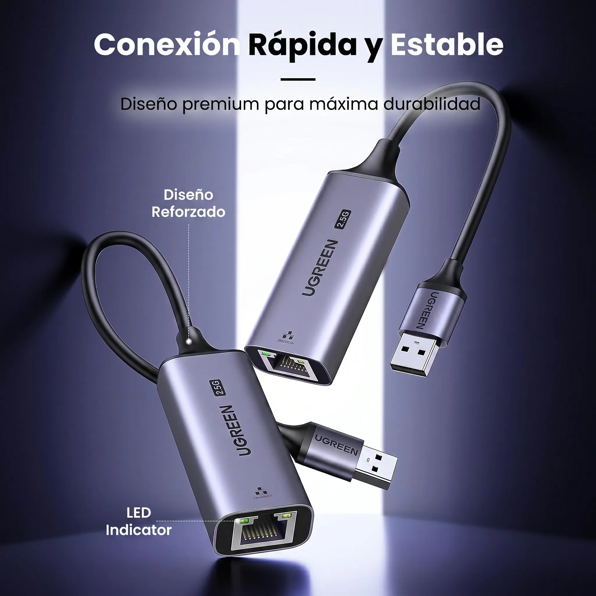UGREEN adaptador USB 3.0 a Ethernet 2.5G RJ45 CM648 internet rápido