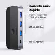 UGREEN switch USB-C 2 equipos con 4 puertos USB 3.0