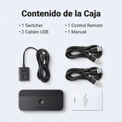 UGREEN switch USB-C 2 equipos con 4 puertos USB 3.0