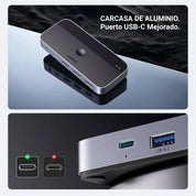 UGREEN switch USB-C 2 equipos con 4 puertos USB 3.0