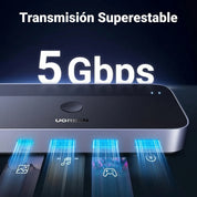 UGREEN switch USB-C 2 equipos con 4 puertos USB 3.0