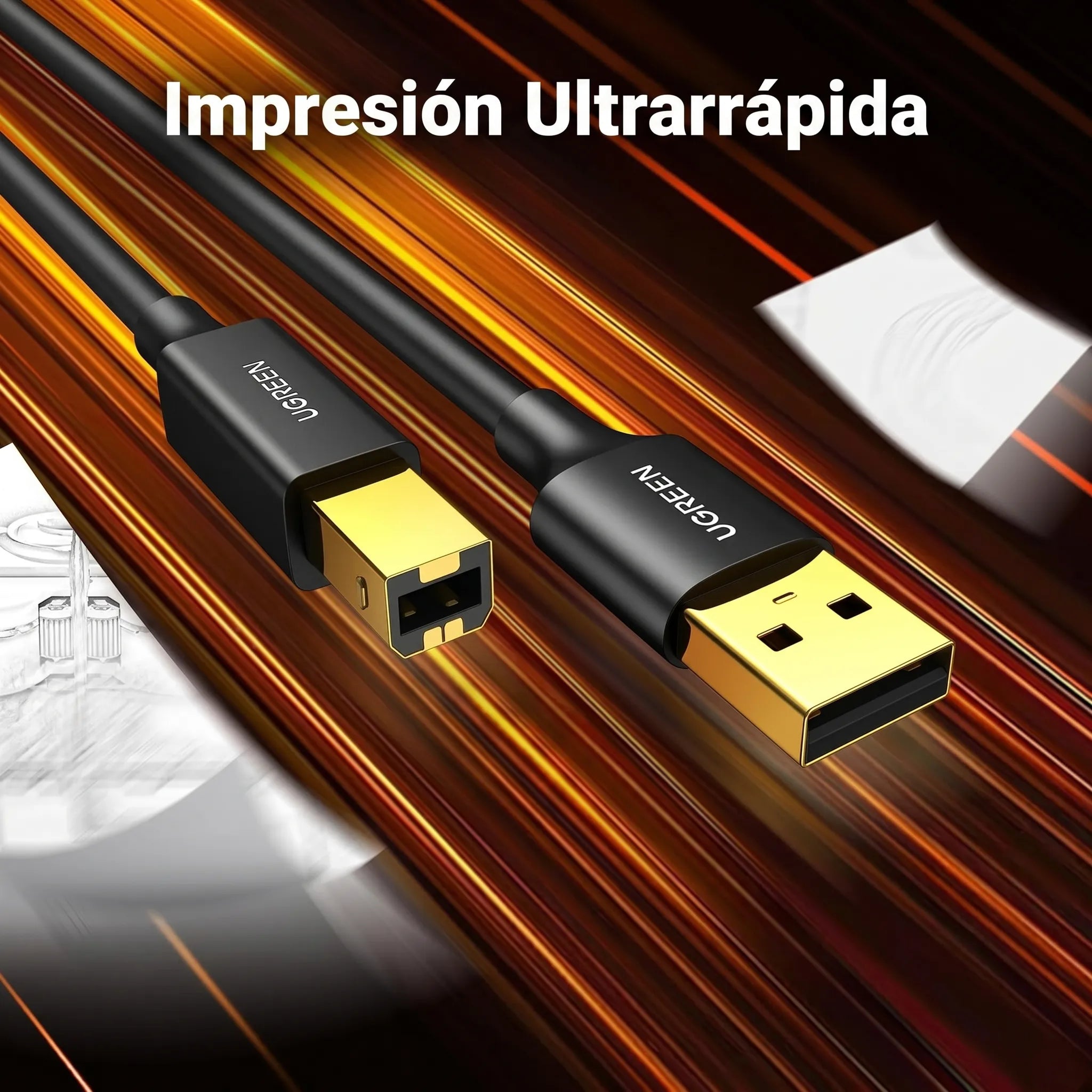 UGREEN cable USB-A a USB-B 2M para impresora y datos