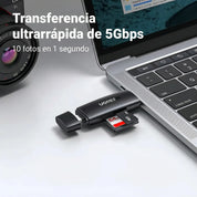 UGREEN lector de tarjetas SD y microSD USB-C y USB-A 3.0