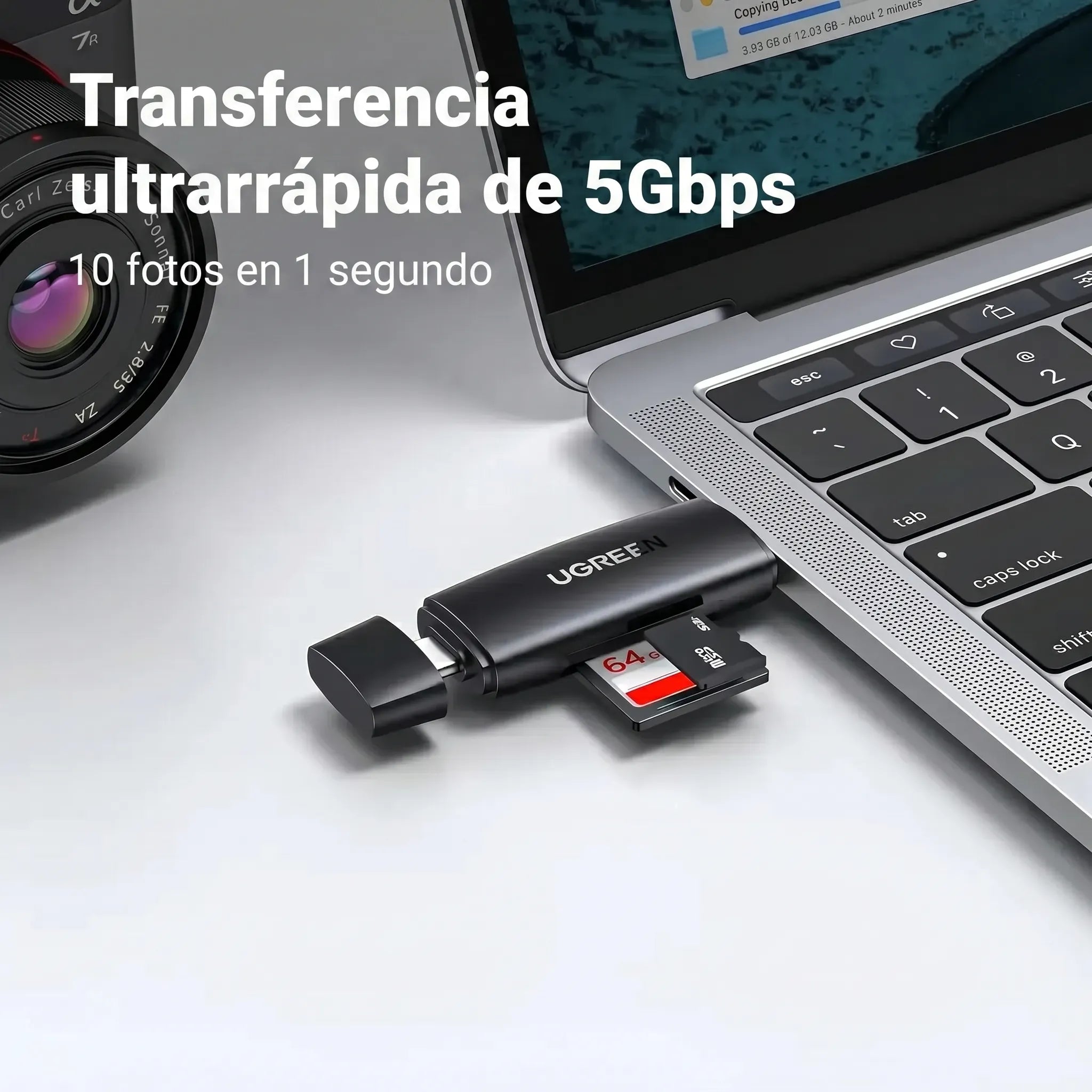 UGREEN lector de tarjetas SD y microSD USB-C y USB-A 3.0
