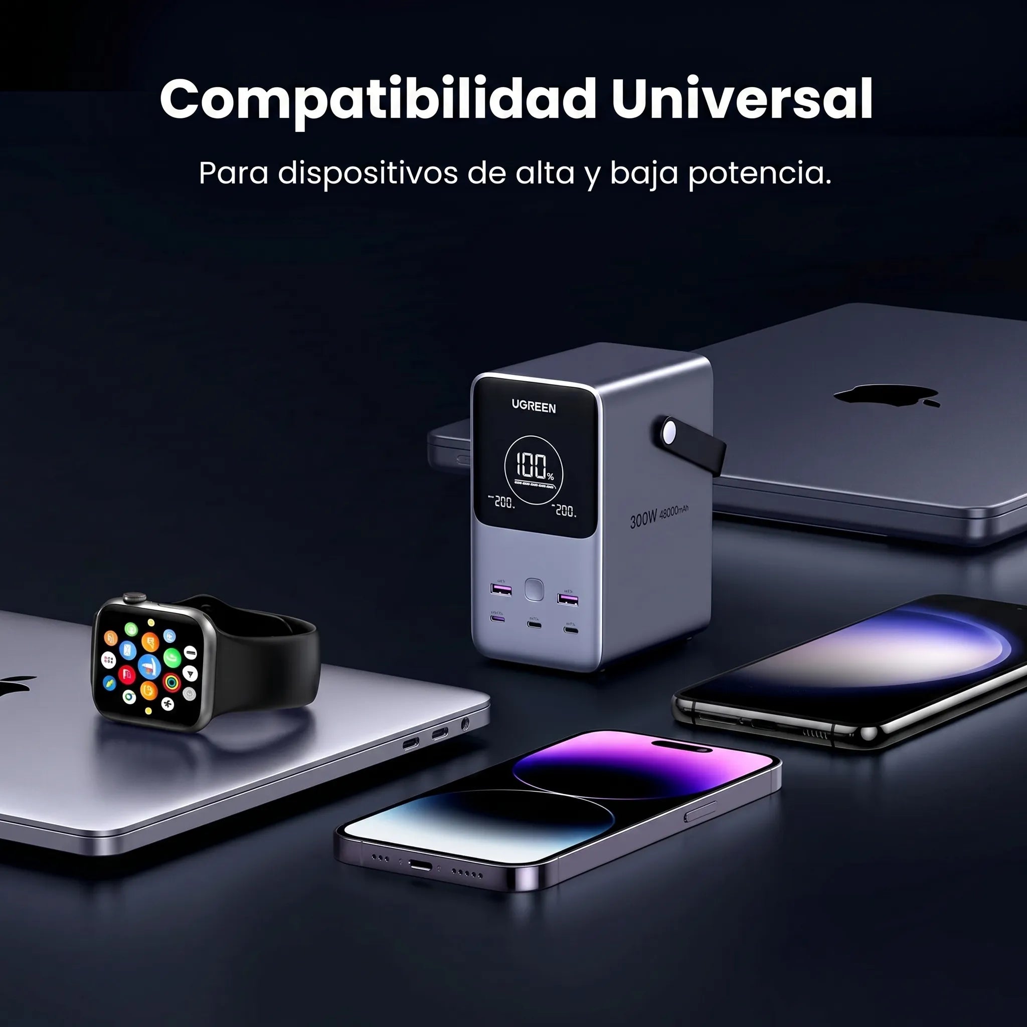 UGREEN power bank 48000mAh 300W PD para laptops y múltiples dispositivos