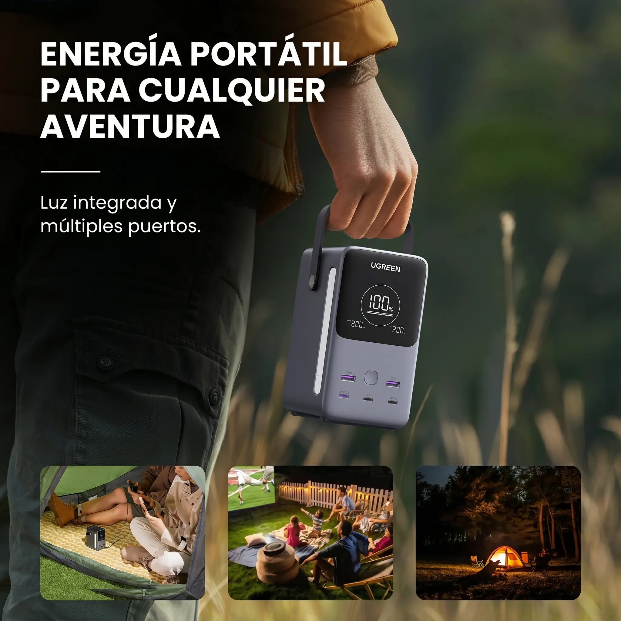 UGREEN power bank 48000mAh 300W PD para laptops y múltiples dispositivos